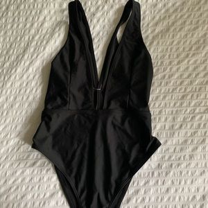 Sexy black one piece bathing suit